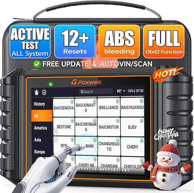 FOXWELL NT726 OBD2 Scanner Diagnostic Tool, All System Bidirectional Scan Tool, Code Reader for Cars and Trucks with 12 Resets, ABS Bleeding/Oil/EPB/SAS/D-PF/TPMS/Injector Coding/Throttle/BMS..., FCA