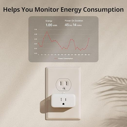 【2025 New】 SwitchBot Smart Plug Mini 15A(4 Pack) with Remote, Energy Monitor, Smart Home WiFi(2.4GHz), Compatible with Alexa & Google Home, APP Remote Control & Timer Function, No Hub Required