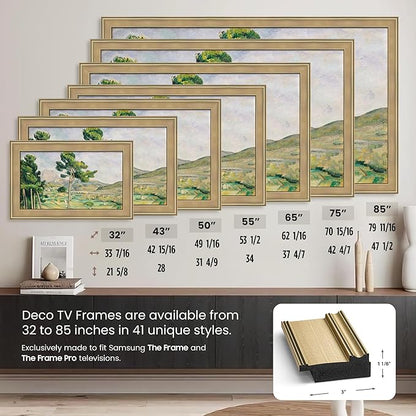 Champagne 3" Color Chip Premiere Deco TV Frame (32",43",50",55",65",75",85") Compatible ONLY with Samsung The Frame and Pro TVs (Fits 2021-2025, LS03A,LS03B,LS03C,LS03D,LS03FA,LS03FW)
