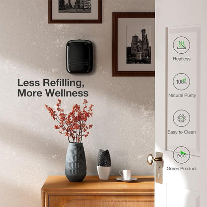 Smart Waterless Essential Oil Diffuser (400 mL Capacity) Starter Kit with 200mL Hotel Scent Fragrance Oils, Up to 2000 sq ft App Control Scent Air Machine with 12V1A Power Adapter, ANW Kit Black