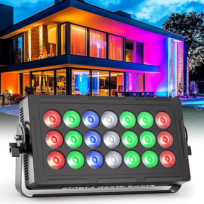 Stage Wash Light 21x15W LED RGBW Dj Lights for Parties, DMX Control Sound-Activated Stage Lighting Bar for Wedding Disco Party (1, 21 Lights)