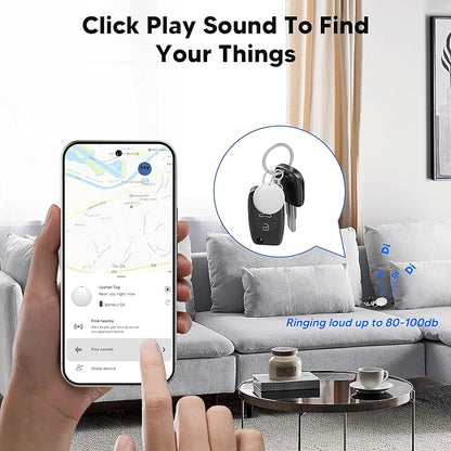 Air Tracker Tag for Android Smart Tag（Not for iOS） Tags-4 Pack Android Work with Google Find Hub App Key Finder Bluetooth Tracker Item Locator for Keys, Luggage, Backpack, etc. (White, 2 Pack)