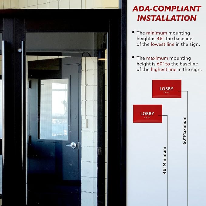 6" X4" Lobby Sign - Tactile Graphics Grade 2 Braille Text Reception Area Sign| Utility ADA Compliant Wall Mount Plastic Signs For Hospital, Offices, Businesses & Apartments