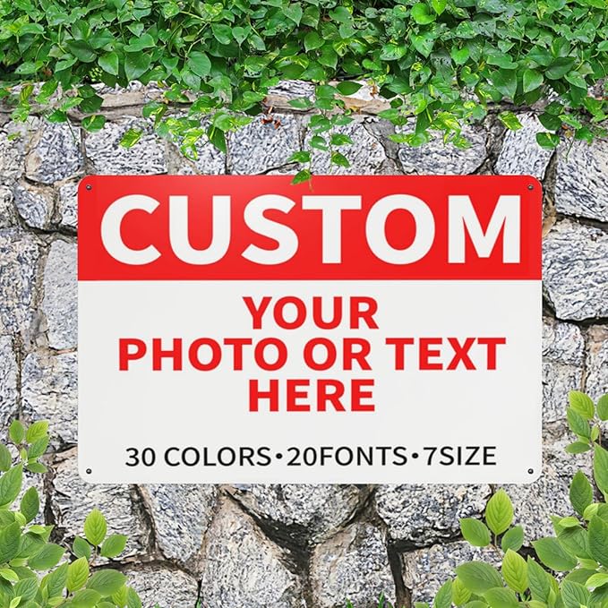 Bulk Custom Signs Outdoor Metal Sign Personalized Signs for Business, Office, Home, Road Signs, Garden Signs, Parking Signs, Decorative Signs, 16''x12''
