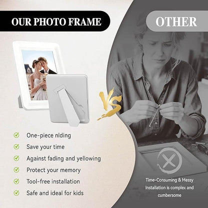 White 5x7 Picture Frame with Acrylic Front 10 Pack, ABS Frame for 5x7 or 4x11 Photos, Shatterproof UV-Resistant Tabletop Photo Frame, Vertical/Horizontal Display for Home Décor