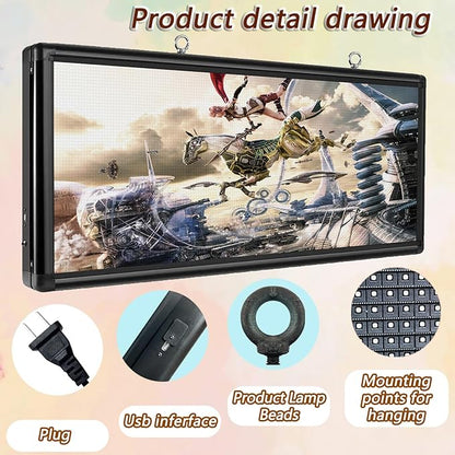 P6 Outdoor LED Scrolling Sign 40x18 inch - WiFi and USB Programmable LED Sign Advertising Display with HD Scrolling Text, Images & Video for Business