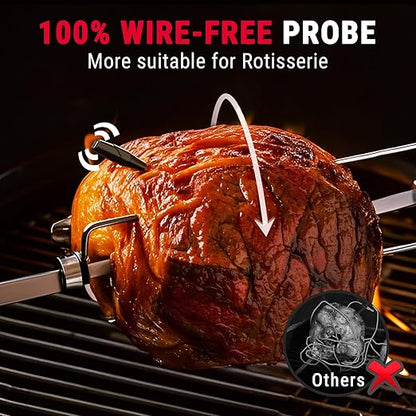 ThermoPro TempSpike 2000FT Wireless Meat Thermometer Digital with 2 Ultra-Thin Meat Probe, Grill Thermometer Wireless for Rotisserie, Smoker, BBQ, Steak Grilling Accessory, Kitchen Cooking Thermometer