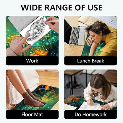 Heated Mouse Pad with 3 Levels Heated & 3 Hours Auto Shut-Off Mouse Pad for Warming Hands in Office Home, 23.6" x 14.2"Large Safe Desk Mat Hand Warmer，Glowing Dragonfly