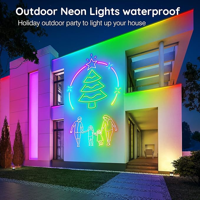 AILBTON 200Ft Neon Rope Lights,Flexible Led Rope Lights Control with App/Remote,Multiple Modes Music Sync Gaming RGB Led Neon Lights for Bedroom Outdoor