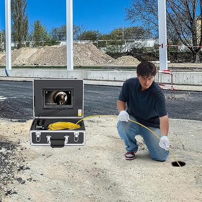 VEVOR Sewer Camera with 512Hz Locator, 98 ft/30 m, 9" Drain Inspection Camera with Self-Leveling, 36X Zoom, Plumbing Camera with Lights-12 LED, 32GB Card, IP68 Waterproof Snake Camera for Duct Pipe