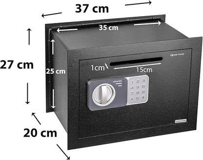 Genie Hand – Time Delay Safe, Anti Robbery Safe Box, Timed Controlled Opening – B-Class Lock – Anti Bounce Technology (Wall – Medium – Depository)