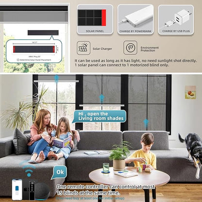 SmartWings Motorized Roller Shades 5% Openness Without Privacy Custom Size, Rechargeable Battery, Works with Matter/Apple HomeKit, Alexa, Thread/Zigbee, Remote Optional, 5% Openness Black