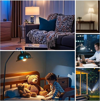 3 Color Temperature LED Bulb E26 Medium Base 60W Equivalent, 2700K Warm White and 6000K Daylight Color Changing Light Bulb 3CCT A19 LED 6W Clear Glass, Not Dimmable, 2 Pack