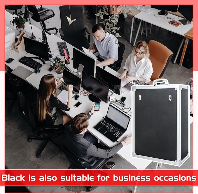 Amylove 48 Slots Cell Phone Locker Cabinet Aluminum Alloy Pocket Chart Storage Locker Box Cabinet Wall-Mounted Cell Phones Storage Box with Handle for Office Classroom Gym(Black)