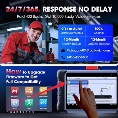 Autel Scanner MaxiCOM MK808S: 2026 Bidirectional Tool as MK808BT Pro MX808S M808Z, Work as MaxiCheck MX900 MK900BT, 28+ Service, Active Test, All System Diagnose, Injector C0ding, FCA Autoauth OS 11