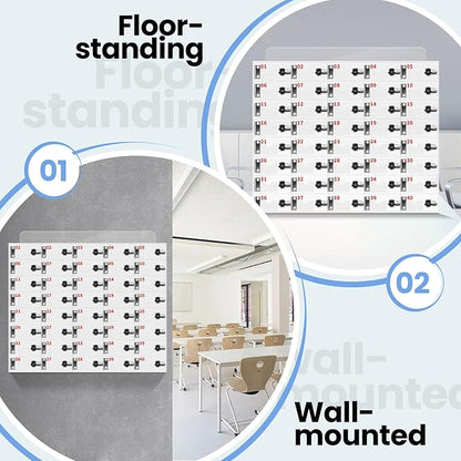 Cell Phone Storage Locker 40 Slots Acrylic Material with Door Locks and Keys, Wall-Mounted Cell Phone Storage Cabinet for Office Classroom Gym Firms, Lockers for Storage, Clear (40 Slots)