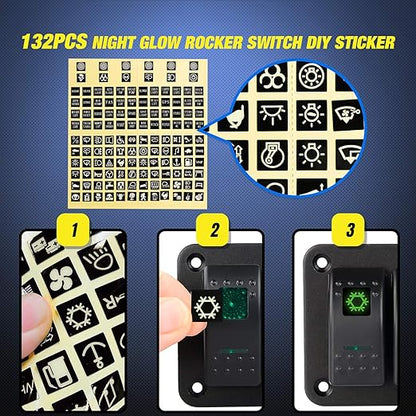 Nilight 3 Gang Aluminum Rocker Switch Panel Toggle Dash 5 Pin ON/Off Pre-Wired GreenBacklit for Automotive Cars Marine Boats RVs, Green (90127C)