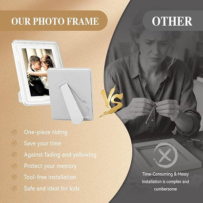 5x7 Picture Frame, Clear Acrylic Photo Frame with White Mat for 4x6 Photos, One-Piece Shatterproof Tool-Free Design, UV-Resistant Waterproof Tabletop Frame for Home Office Decor with 10-Year Warranty