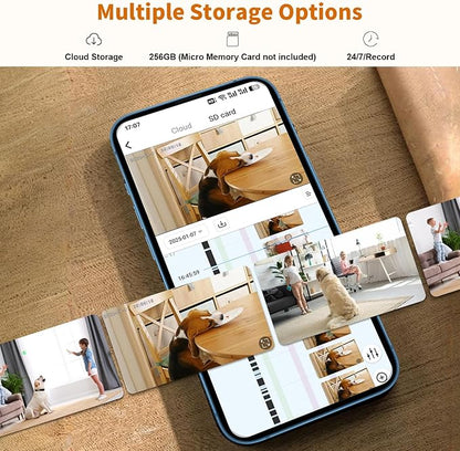 5G Indoor Camera for Home Security, 2K Security Camera, Pet/Baby/Dog Camera with Phone App, AI Motion Detection, Cloud & SD Card Storage, Works with Alexa & Google Home, with a Month Cloud