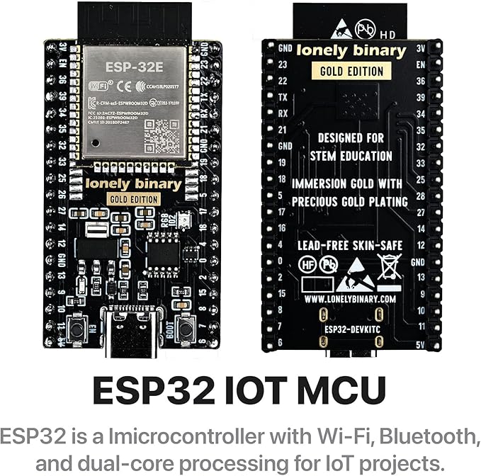 3-Pack ESP32 Gold Edition Kit WiFi Bluetooth Dual-Core MCU with Breakout Boards (Screw/Non-Screw Expansion Board) Tutorials -Type-C ESP32 Prototyping Kit Compatible with Arduino IDE