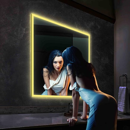 Blossom 30"X36" LED Bathroom Mirror with Lights, Front Lit and Backlight, Stepless Dimmable, Anti-Fog, Shatter-Proof Tempered Glass, Memory, 3 Colors Lighting Bathroom Mirrors for Vanity Makeup Mirror