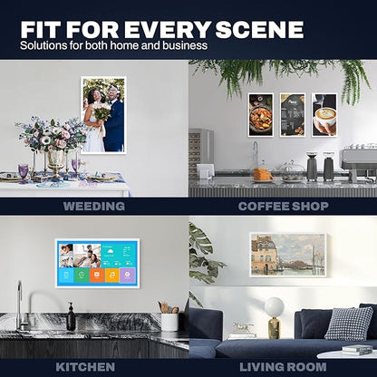 21.5 Inch Touchscreen Large Digital Picture Frame with FHD IPS Screen, 32GB WiFi Digital Photo Frame,Remote Control, Wall-Mountable, Share Photo/Video via Apps, Email, USB/Mirco SD, White