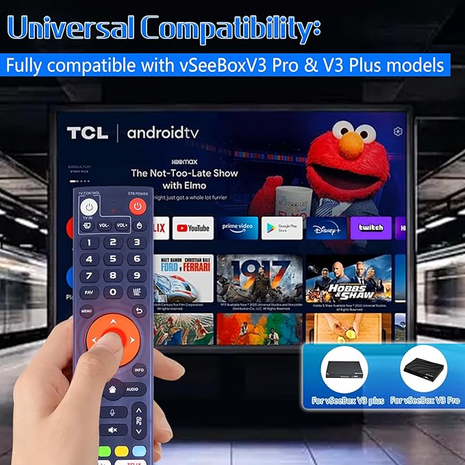 New V3 Plus Voice Remote Control, Replacement Compatible with vSeeBox V3 Plus V3 Pro Smart Bluetooth Voice Remote Control