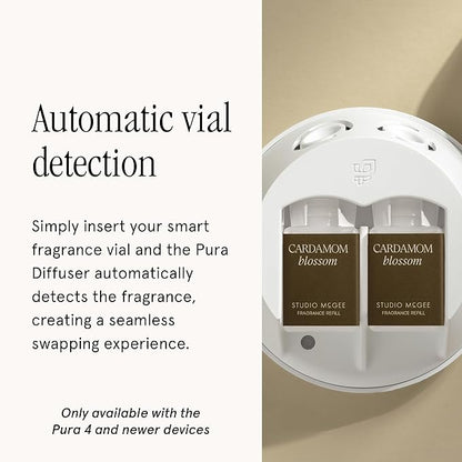 Pura x Studio McGee Home Scent Refill - Smart Air Diffuser - Up to 120-Hours of Luxury Fragrance per Refill - Home Essential - Clean & Safe Diffuser Fragrance - 2 Pack, Cardamom Blossom