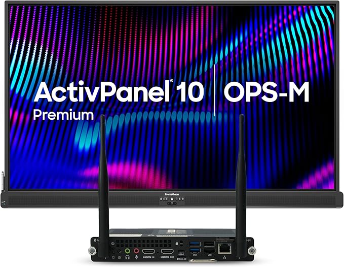 Promethean ActivPanel 10 Premium 86" High Specification Digital Whiteboard for Office or Class, 4K UHD, OS Flexible Device, Panel & Wall Mount Included, Bundled N97 Windows OPS, 3 Year Onsite Support