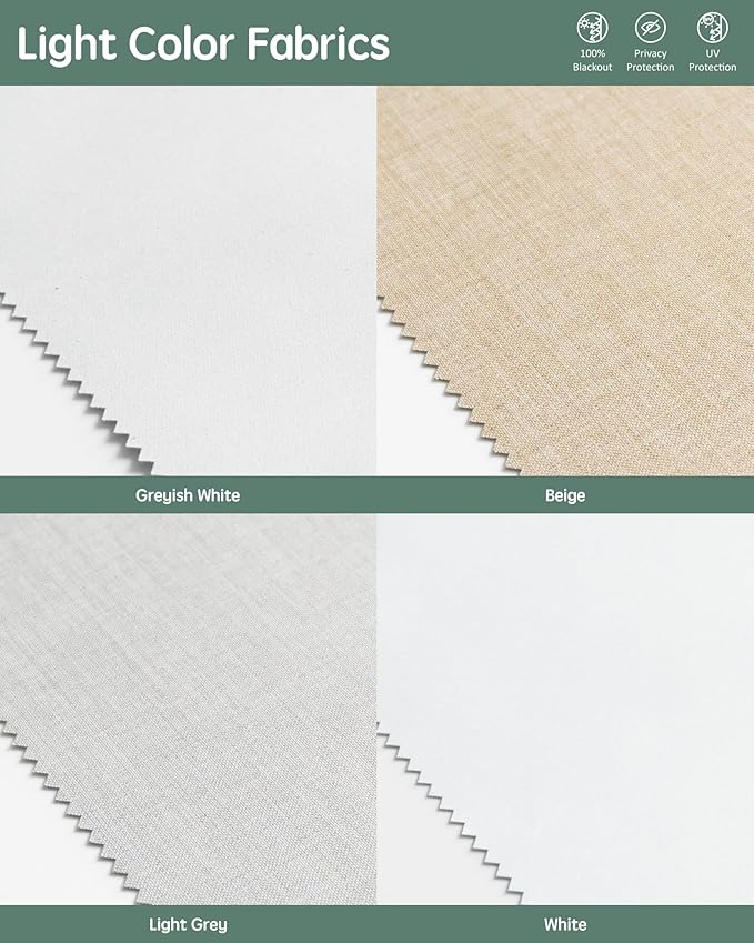 Yoolax Fabric Sample Blinds, Blackout Blinds Roller Shades, Shades for Windows, Fabric Sample (Multicolor)
