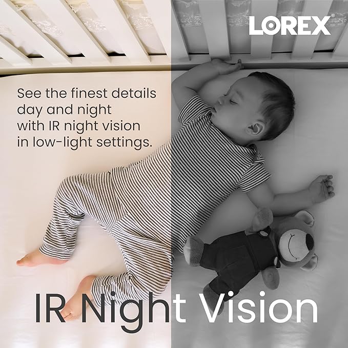 Lorex 2K Dual Lens Indoor Wi-Fi Security Camera | Auto-Tracking | 360° Pan-Tilt | Person & Pet Detection | IR Night Vision | 2-Way Talk | Cloud & 32GB Local Storage