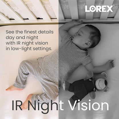 Lorex 2K Dual Lens Indoor Wi-Fi Security Camera | Auto-Tracking | 360° Pan-Tilt | Person & Pet Detection | IR Night Vision | 2-Way Talk | Cloud & 32GB Local Storage