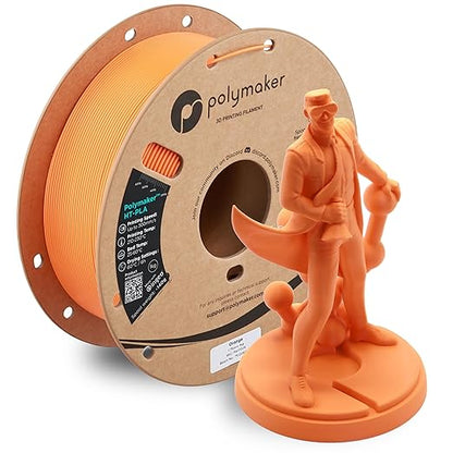 Polymaker HT-PLA Filament 1.75mm Orange, High Temp PLA for 3D Printing, Heat Stable Up to 150°C, Easy to Print, Works with Most FDM Printers, 1kg Spool