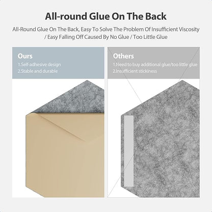 12 Pack Acoustic Panels Self Adhesive Sound Proof Foam,High Density Sound Acoustic Foam Panel,12X10.23X0.4 Inch Hexagon Wall Panels in Home,Office,Reccording Room,Studio(Silver Gray)