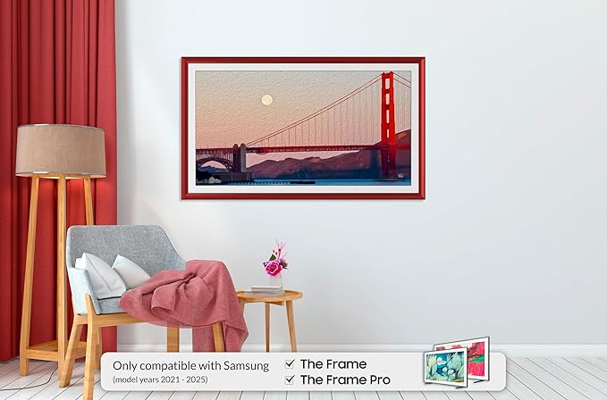 Candy Apple Red Prismatic 55" Alloy Deco TV Frame - Compatible ONLY with Samsung The Frame TVs (Fits 2021-2025, LS03A, LS03B, LS03C, LS03D, LS03FA)