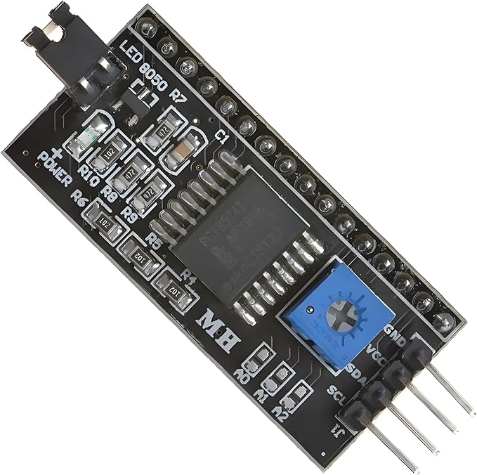 5Pcs PCF8574T I2C IIC Expansion Board Converter Module, Support LCD1602 LCD2004 Blue Backlight LCD Display Adapter Plate, with Integrated Circuits, for Arduino Robot UNO R3 MEGA DIY