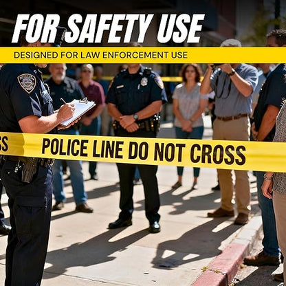 Police Line Do Not Cross Tape 2 Pack 3 inch X 1000 feet • Bright Yellow with a Bold Black Print • 3 in. Wide for Maximum Readability • Tear Resistant