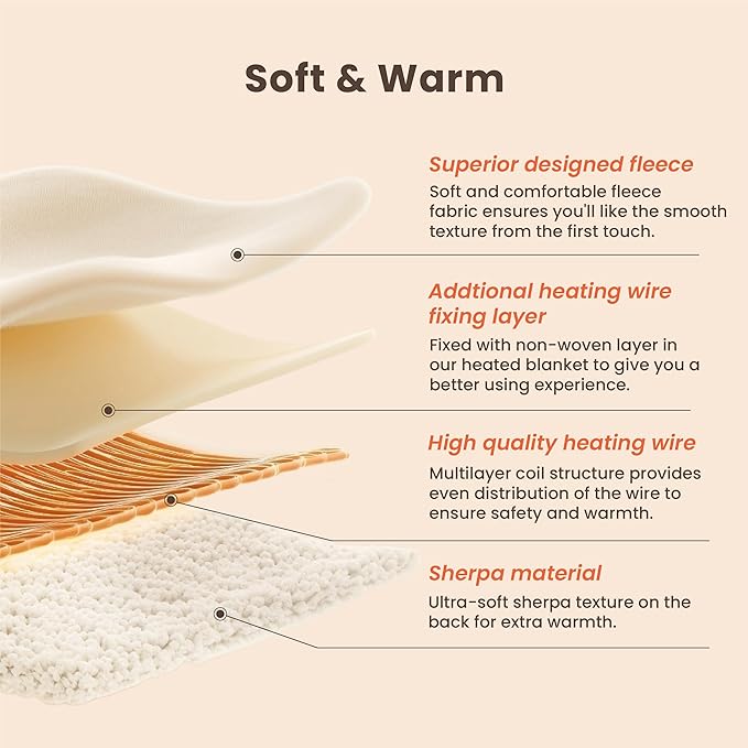 Cow Print Heated Blanket Twin-Heating Electric Blanket Twin with 10 Heat Levels & 10 Hours Auto-Off, Cozy Soft Fleece Sherpa, Washable, 62 x 84 Inche Cow Print Grey
