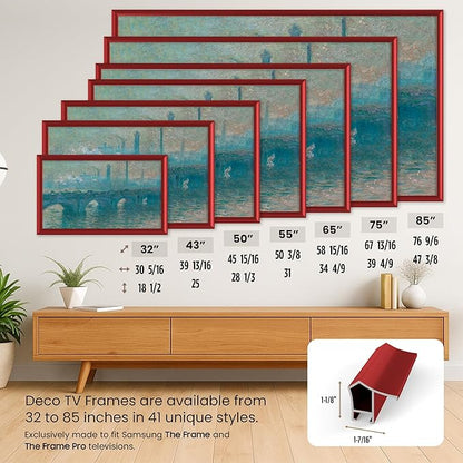 Candy Apple Red Prismatic 32" Alloy Deco TV Frame - Compatible ONLY with Samsung The Frame TVs (Fits 2021-2025, LS03A, LS03B, LS03C, LS03D, LS03FA)