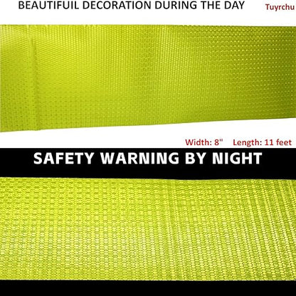 Fluorescent Yellow Reflective Tape 12 inch, Outdoor Waterproof High Visibility Warning Safety Industrial Marking Tape (11 feet)