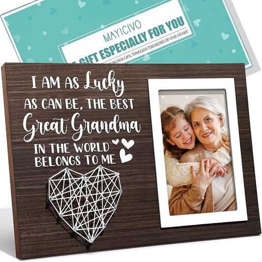 Great Grandma Christmas Gifts Picture Frame, Birthday Gifts for Great Grandma from Grandchildren, Best Great-Grandmother Gift Photo Frame Great-Grandmother Christmas Mothers Day Gift - 4x6 Photo