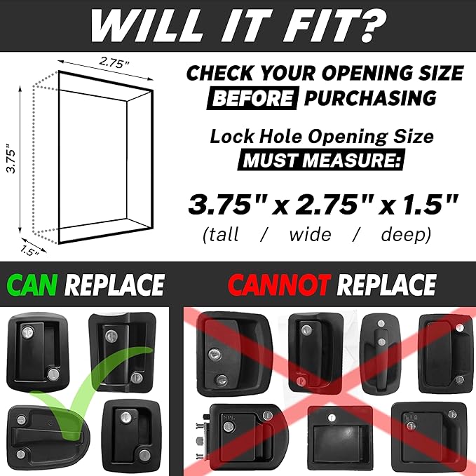 RV Keyless Entry Lock - 10 Digits V2.0 | Secure RV Door Lock Keyless Entry w/ 2 Inside Latches | Travel Trailer Door Lock Replacement w/ 2 Fobs, 4 Unique Keys | Only Fit 3.75" x 2.75" Lock Hole