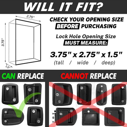 RV Keyless Entry Lock - 10 Digits V2.0 | Secure RV Door Lock Keyless Entry w/ 2 Inside Latches | Travel Trailer Door Lock Replacement w/ 2 Fobs, 4 Unique Keys | Only Fit 3.75" x 2.75" Lock Hole