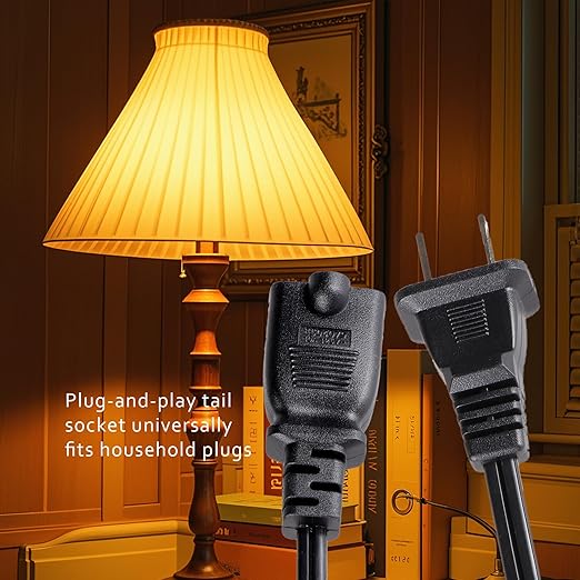 Dimmer Light Switch, 6FT Rotary Control for 120V 100W - Table Lamp Outdoor String Lights Dimmable Lights Dimming Thermostat Reptile - Black Pack of 1