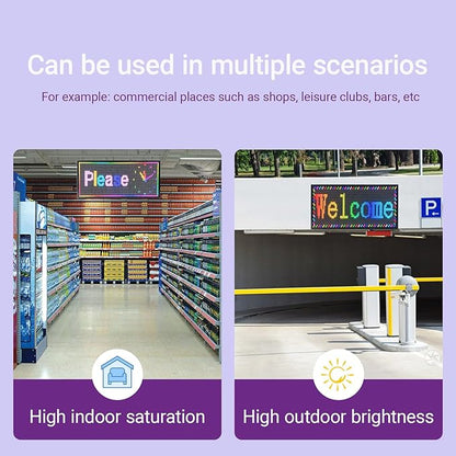 Programmable Scrolling LED Sign Outdoor Signs for Businesses Pantalla LED Para Publicidad Waterproof Digital Display Board - Custom Electronic Message Panel for Wall (Letrero) 26"X14"