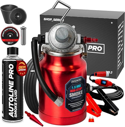AutoLine Pro EVAP High Volume Smoke Machine Leak Tester – Shop Series - Automotive Tester for Vacuum Leak Detection - Car Machine with Best Ranked Smoke Fluid, Premium Cone & Gas Cap Adapter
