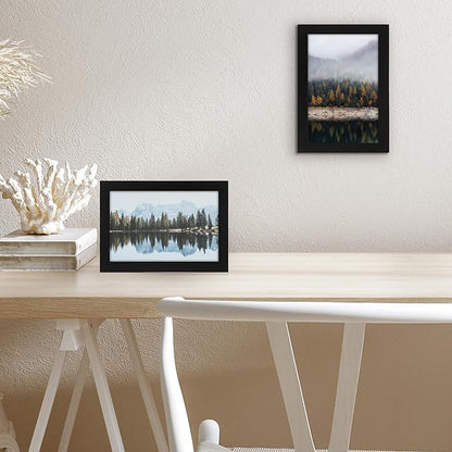 Americanflat 5.5x8.5 Picture Frame with Shatter-Resistant Glass - Signature Collection - Gallery-Style Frames Made of Engineered Wood - Photo Frame for Tabletop and Wall Display - Black