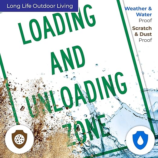 Loading and Unloading Zone Sign, 24x30 Inches, Rust Free .063 Aluminum, Fade Resistant, Made in USA