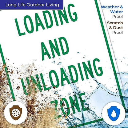 Loading and Unloading Zone Sign, 24x30 Inches, Rust Free .063 Aluminum, Fade Resistant, Made in USA