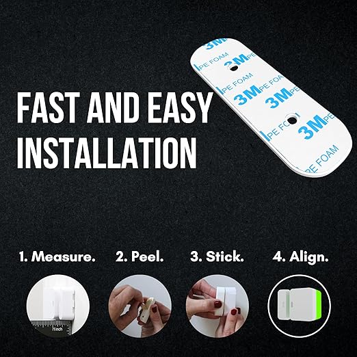 Simplisafe Entry Sensor Adhesive | Mounting Tape for Simplisafe Door, Entry, and Contact Sensor | Easy Mount, No Cutting, Peel and Stick (5 Pack Sensor + 5 Magnet Side)